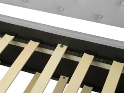 Cama Dupla Em Tecido Cinzento Claro 90 X 200 Cm Libourne