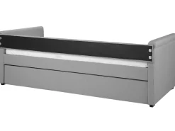 Cama Dupla Em Tecido Cinzento Claro 80 X 200 Cm Libourne