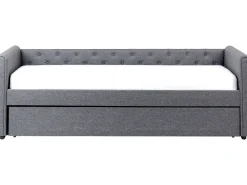 Cama Dupla Em Tecido Cinzento Escuro 90 X 200 Cm Libourne