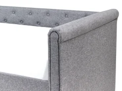 Cama Dupla Em Tecido Cinzento Escuro 90 X 200 Cm Libourne