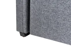 Cama Dupla Em Tecido Cinzento Escuro 90 X 200 Cm Libourne