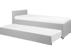 Cama Dupla Em Tecido Cinzento Claro 90 X 200 Cm Marmande