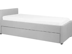 Cama Dupla Em Tecido Cinzento Claro 90 X 200 Cm Marmande