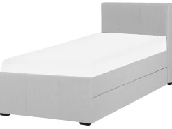 Cama Dupla Em Tecido Cinzento Claro 90 X 200 Cm Marmande