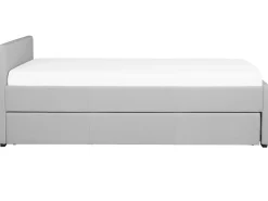 Cama Dupla Em Tecido Cinzento Claro 90 X 200 Cm Marmande