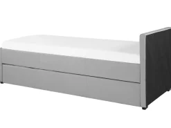 Cama Dupla Em Tecido Cinzento Claro 90 X 200 Cm Marmande