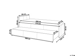 Cama Dupla Em Tecido Cinzento Claro 80 X 200 Cm Marmande