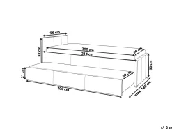 Cama Dupla Em Tecido Cinzento Escuro 90 X 200 Cm Marmande