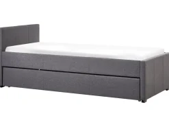 Cama Dupla Em Tecido Cinzento Escuro 90 X 200 Cm Marmande