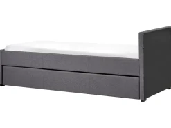 Cama Dupla Em Tecido Cinzento Escuro 90 X 200 Cm Marmande