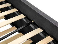 Cama Dupla Em Tecido Cinzento Escuro 90 X 200 Cm Marmande