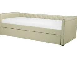 Cama Dupla Em Tecido Creme 80 X 200 Cm Libourne