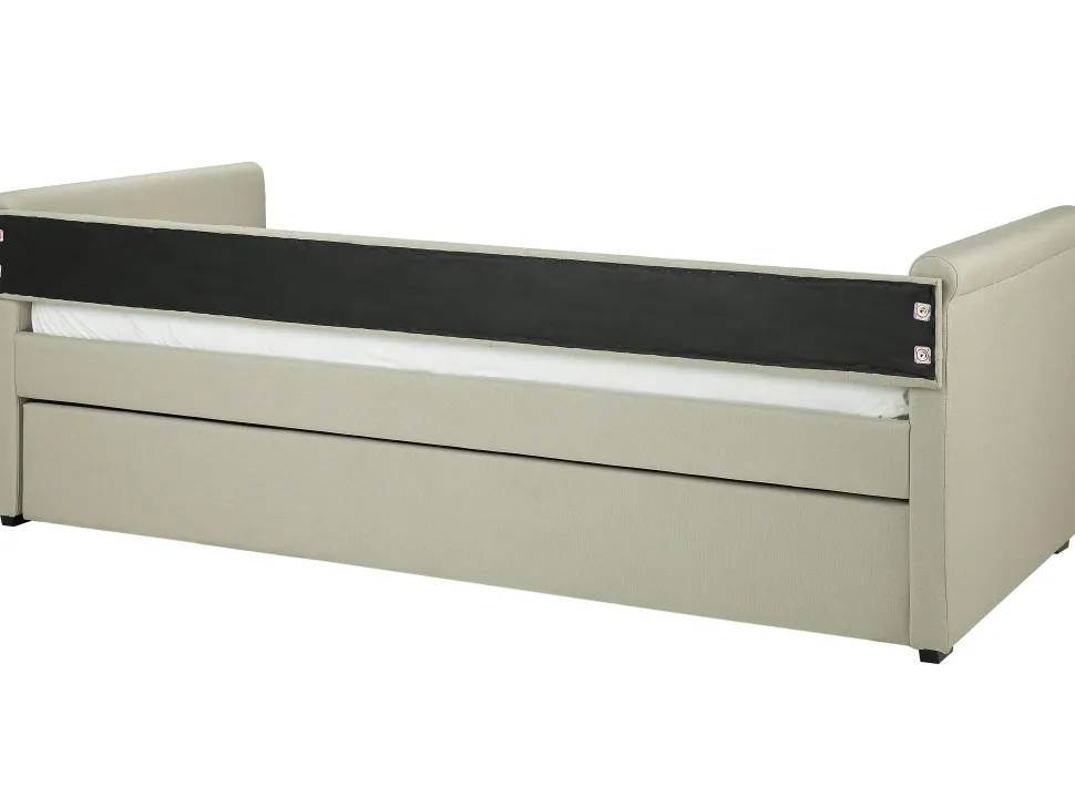 Cama Dupla Em Tecido Creme 80 X 200 Cm Libourne