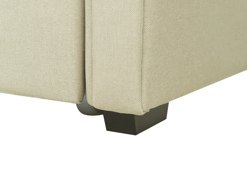 Cama Dupla Em Tecido Creme 80 X 200 Cm Libourne