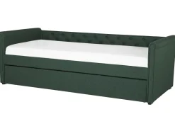 Cama Dupla Em Tecido Verde Escuro 90 X 200 Cm Libourne