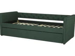 Cama Dupla Em Tecido Verde Escuro 90 X 200 Cm Libourne