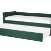 Cama Dupla Em Tecido Verde Escuro 80 X 200 Cm Libourne
