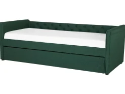 Cama Dupla Em Tecido Verde Escuro 80 X 200 Cm Libourne