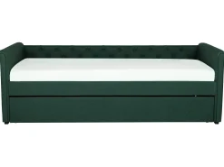 Cama Dupla Em Tecido Verde Escuro 80 X 200 Cm Libourne