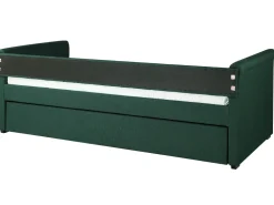 Cama Dupla Em Tecido Verde Escuro 80 X 200 Cm Libourne