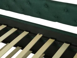 Cama Dupla Em Tecido Verde Escuro 80 X 200 Cm Libourne