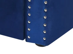 Cama Dupla Em Veludo Azul Marinho 90 X 200 Cm Gassin