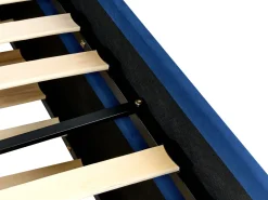 Cama Dupla Em Veludo Azul Marinho 90 X 200 Cm Montargis