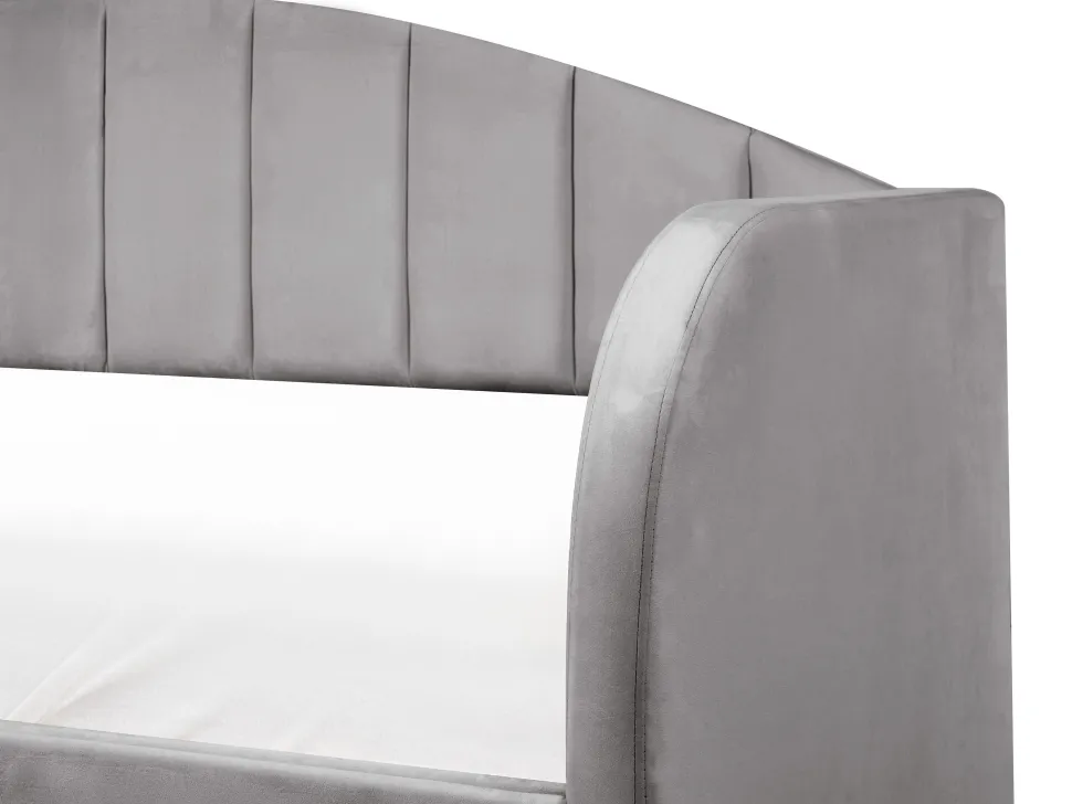 Cama Dupla Em Veludo Cinzento 90 X 200 Cm Eyburie