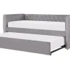 Cama Dupla Em Veludo Cinzento 90 X 200 Cm Gassin