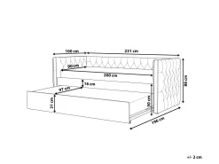 Cama Dupla Em Veludo Cinzento 90 X 200 Cm Gassin