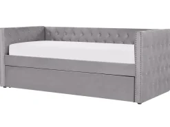Cama Dupla Em Veludo Cinzento 90 X 200 Cm Gassin