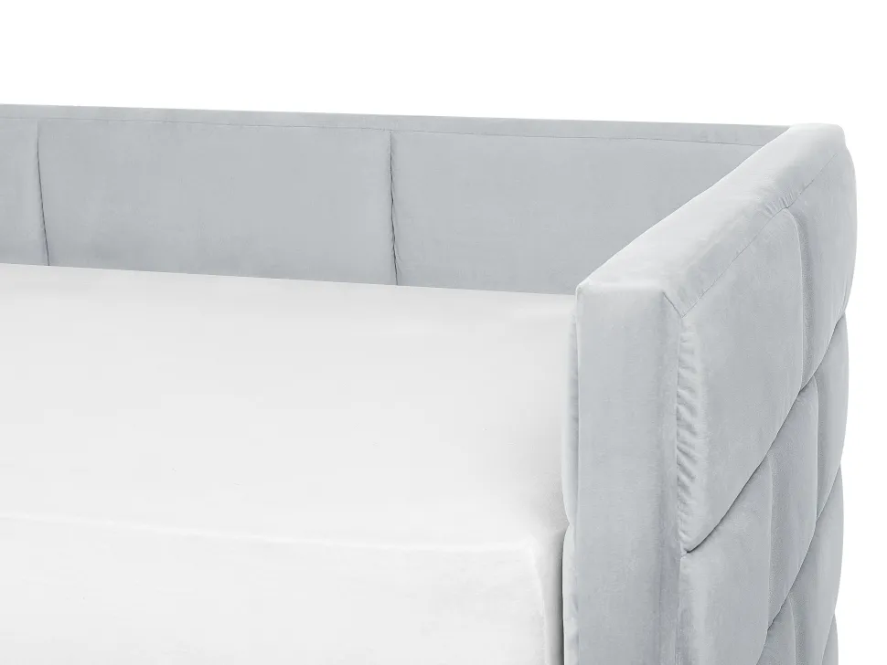 Cama Dupla Em Veludo Cinzento Claro 90 X 200 Cm Chavonne