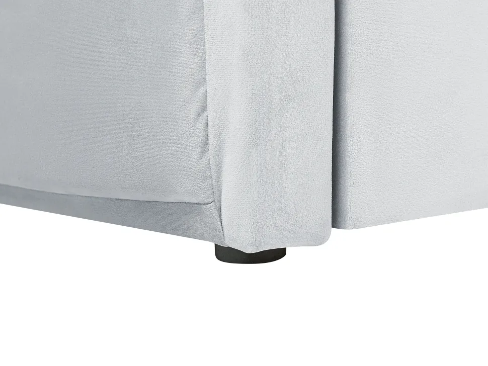 Cama Dupla Em Veludo Cinzento Claro 90 X 200 Cm Chavonne