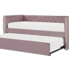 Cama Dupla Em Veludo Rosa 90 X 200 Cm Gassin