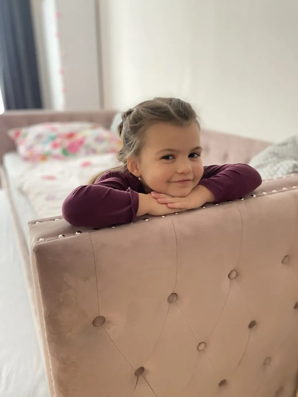 Cama Dupla Em Veludo Rosa 90 X 200 Cm Gassin