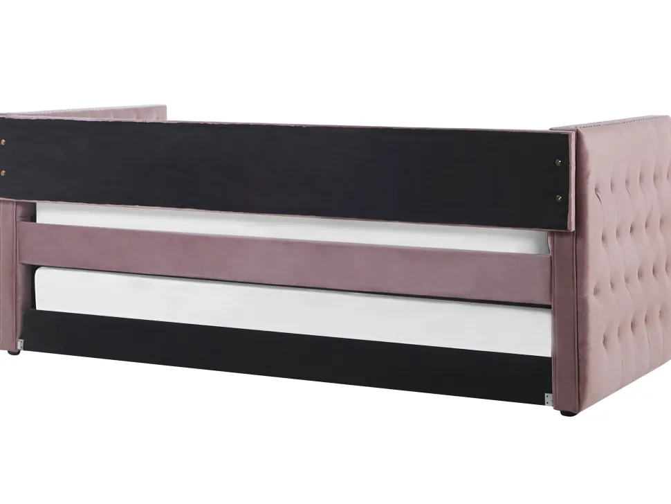 Cama Dupla Em Veludo Rosa 90 X 200 Cm Gassin
