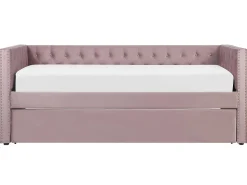 Cama Dupla Em Veludo Rosa 90 X 200 Cm Gassin