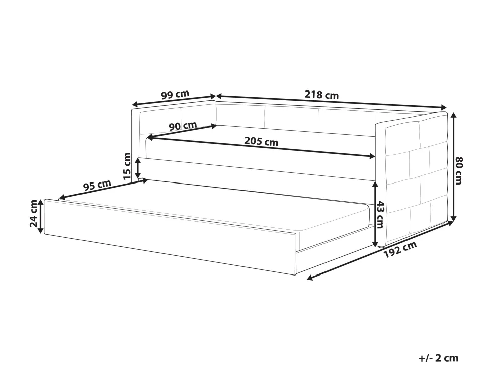 Cama Dupla Em Veludo Rosa Pastel 90 X 200 Cm Chavonne