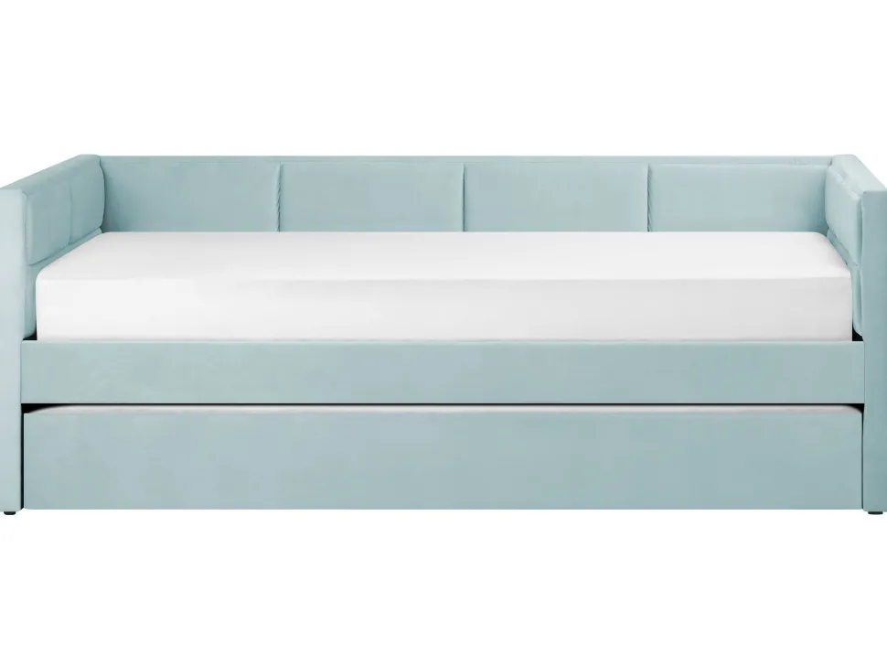 Cama Dupla Em Veludo Verde Menta 90 X 200 Cm Chavonne