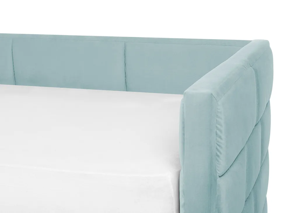 Cama Dupla Em Veludo Verde Menta 90 X 200 Cm Chavonne