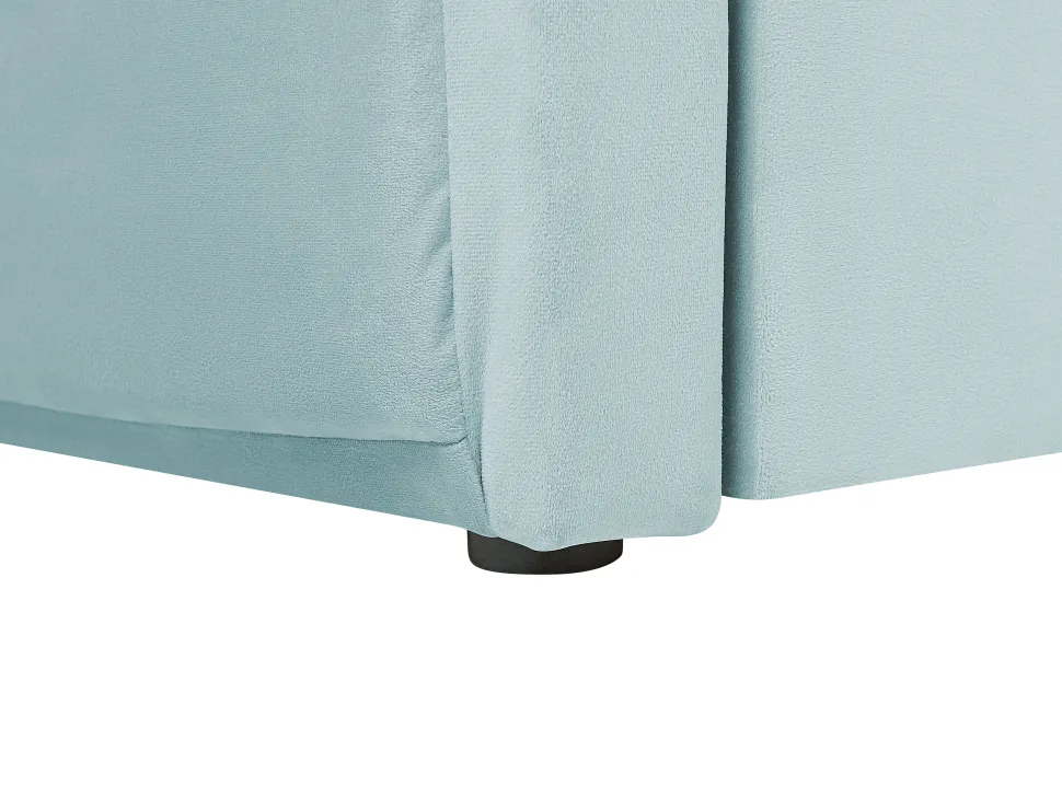 Cama Dupla Em Veludo Verde Menta 90 X 200 Cm Chavonne
