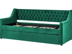 Cama Dupla Em Veludo Verde Esmeralda 90 X 200 Cm Montargis