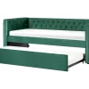 Cama Dupla Em Veludo Verde Esmeralda 90 X 200 Cm Gassin