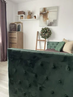 Cama Dupla Em Veludo Verde Esmeralda 90 X 200 Cm Gassin