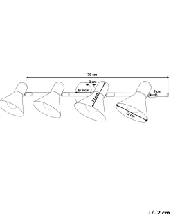 Candeeiro 4 Luzes De Parede Ou Teto Em Metal Preto E Dourado Mersey Iv