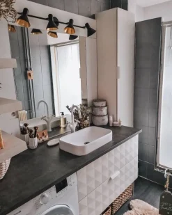 Candeeiro 4 Luzes De Parede Ou Teto Em Metal Preto E Dourado Mersey Iv