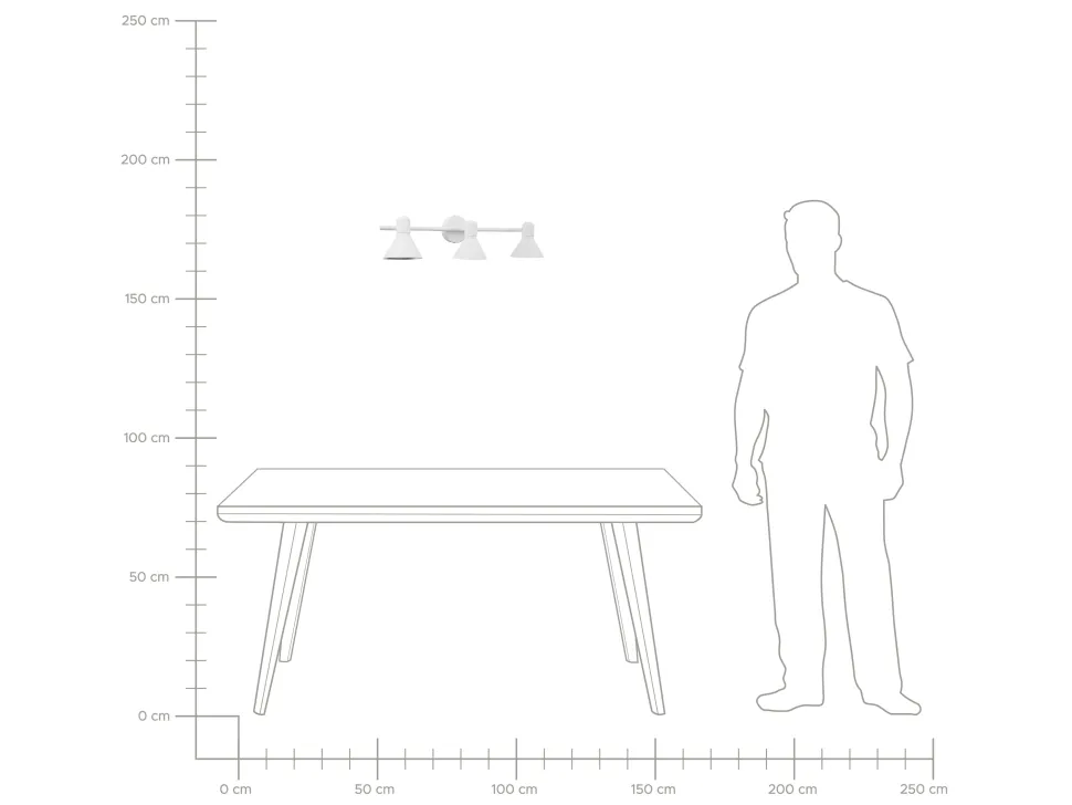 Candeeiro 3 Luzes De Parede Ou Teto Em Metal Branco E Prateado Mersey Ill