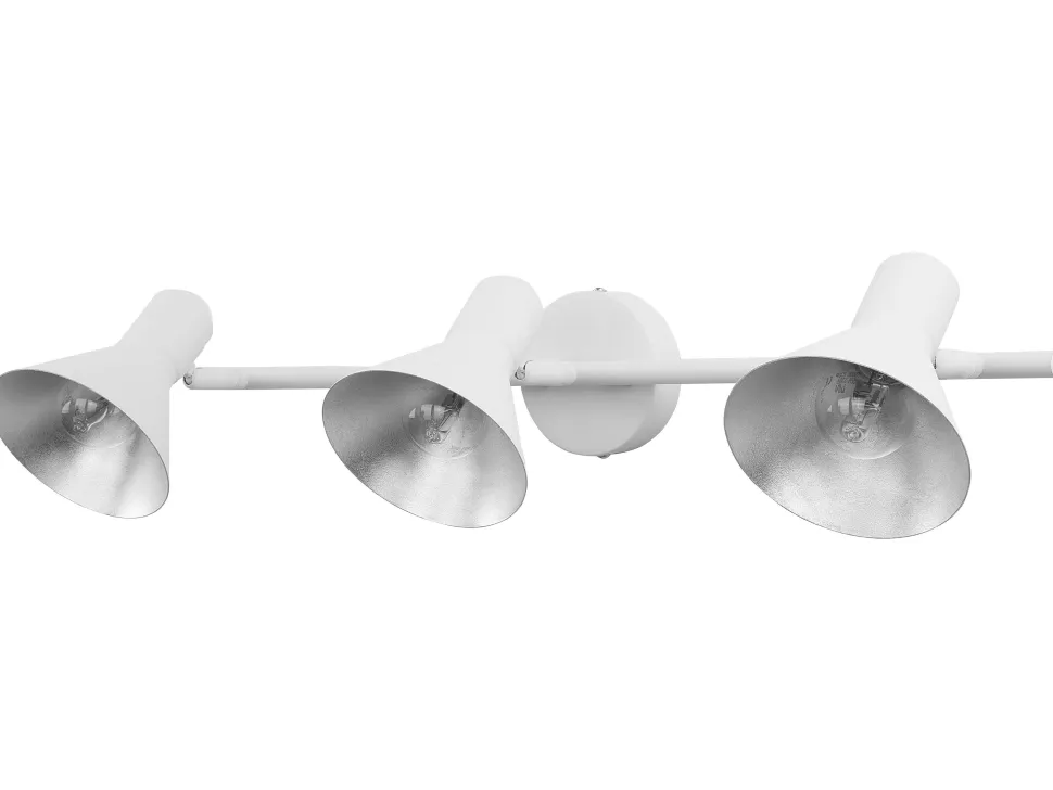 Candeeiro 3 Luzes De Parede Ou Teto Em Metal Branco E Prateado Mersey Ill