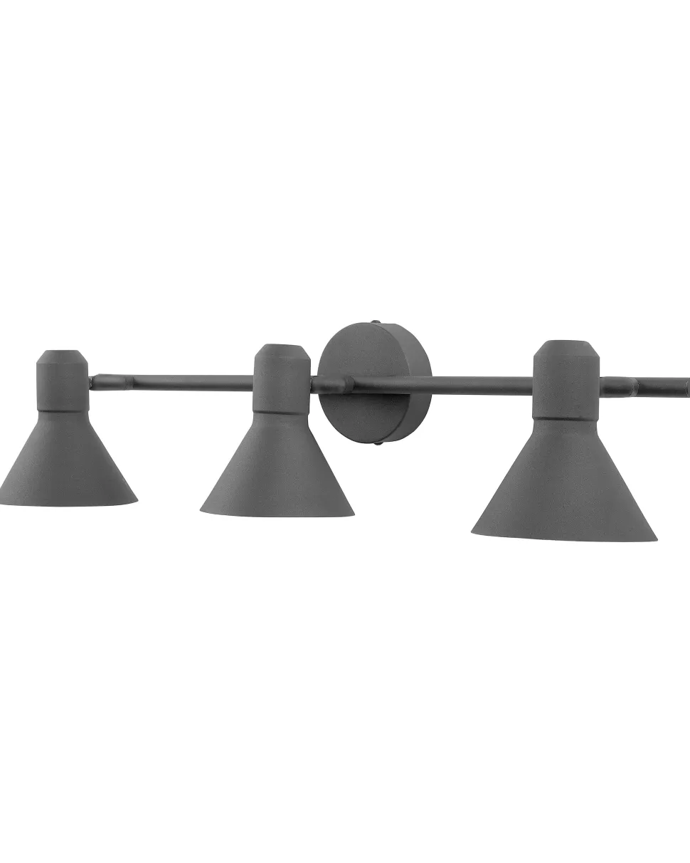 Candeeiro 3 Luzes De Parede Ou Teto Em Metal Preto E Dourado Mersey Ill