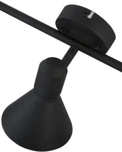 Candeeiro 3 Luzes De Parede Ou Teto Em Metal Preto E Dourado Mersey Ill